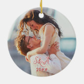 メリー&ブライド ウィンター クリスマス ブライド 婚約 セラミックオーナメント (裏面)