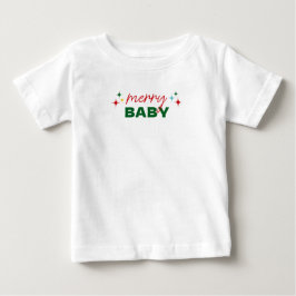 メリー・ベイビー かわいい カラフル スクリプト クリスマス ベビーTシャツ