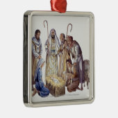 メリー、ベビーイエス・キリストを囲んでいるヨセフおよび羊飼い メタルオーナメント (右)
