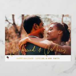 メリー&ホリ結婚したーフォトホリデー 箔招待状