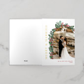 メリー&ホリ結婚したー&ベリーアーチフォト折り畳み 箔シーズンカード (外側レイダウン)