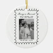 メリー&ボー結婚したフォトクリスマスニューリュウズ セラミックオーナメント (正面)