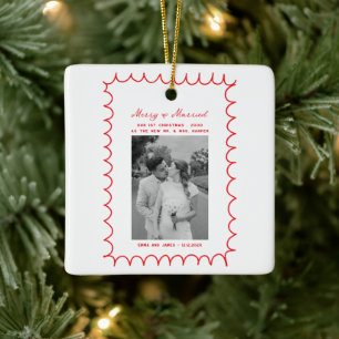 メリー&ボー結婚したフォトクリスマスニューリュウズ セラミックオーナメント