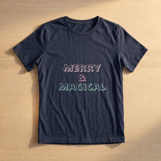メリー&マジカル クリスマスTシャツ | かわいいホリデー トライブレンドTシャツ