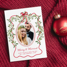 メリー・マリッジ・ウェイビー・フレーム 新婚のクリスマスフォト