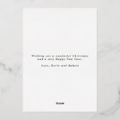 メリー＆マリード ホワイト＆ゴールド スクリプト アーチ フォト 箔シーズンカード (裏面)