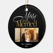 メリー&マリード 新婚夫婦の写真 クリスマス セラミックオーナメント (左)