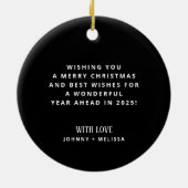 メリー&マリード 新婚夫婦の写真 クリスマス セラミックオーナメント (裏面)