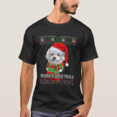 メリー・マルチーズ・サンタ・アグリー Tシャツ (正面)