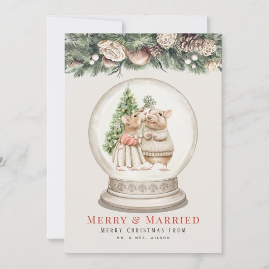 メリー&マ結婚したウスカップクリスマススノーグローブ シーズンカード (正面)