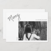 メリー ミニマリスト - 手書きのホリデー カード (正面/裏面)