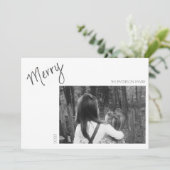 メリー ミニマリスト - 手書きのホリデー カード (スタンド正面)