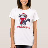 メリー・ミャウ・クリスマス 猫Tシャツ Tシャツ (正面)