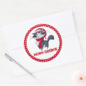 メリー・ミャオクリスマス猫ステッカー ラウンドシール (封筒)