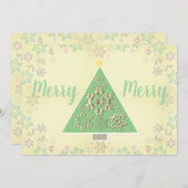 「メリー」メリークリスマス・ツリーと雪 シーズンカード (正面/裏面)