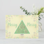 「メリー」メリークリスマス・ツリーと雪 シーズンカード (スタンド正面)