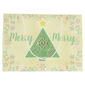 「メリー」メリークリスマス・ツリーと雪 ラージペーパーバッグ (裏面)