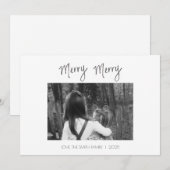 メリー メリー ミニマリスト - 手書きのホリデー カード (正面/裏面)