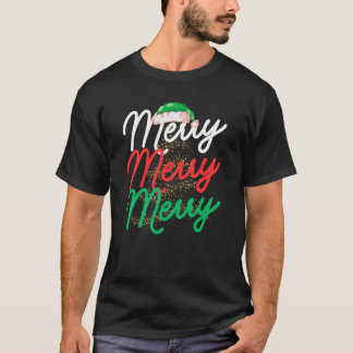 メリー・メリー・メリー・クリスマスツリー・サンタハット・フェスティ Tシャツ