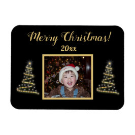 メリー!メリー!～金ゴールドクリスマスツリー～家族写真 マグネット