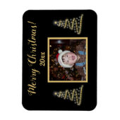 メリー!メリー!～金ゴールドクリスマスツリー～家族写真 マグネット (縦)