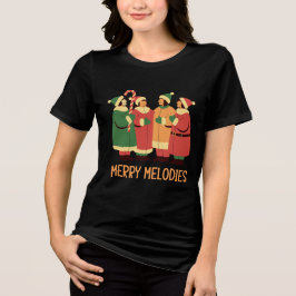 メリー・メロディーズ クリスマス・キャロラーズ デザイン トライブレンドTシャツ