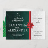 メリー&モダン結婚したクリスマススター結婚ツリー 招待状 (正面/裏面)