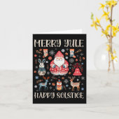 メリー ユール ハッピー ソルスティス コテージコア スカンジナビア カード (黄色い花)
