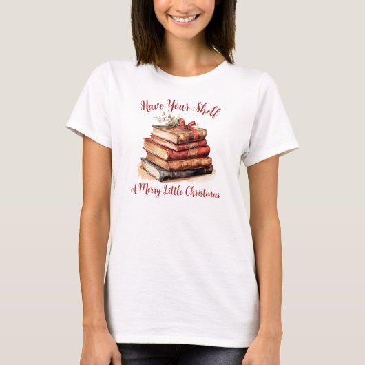 メリー・リトル・クリスマスを本棚に Tシャツ (正面)