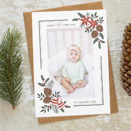 メリー・リトル・クリスマス 赤ちゃんの写真 | 手描き シーズンカード