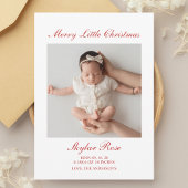 メリー・リトル・クリスマス 3枚の写真コラージュ 出生 案内状