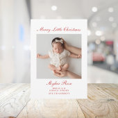 メリー・リトル・クリスマス 3枚の写真コラージュ 出生 案内状