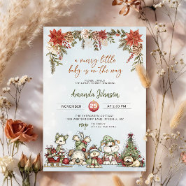 メリー リトル ベイビー クリスマス パピー ベイビー シャワー 招待状