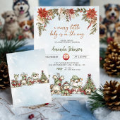 メリー リトル ベイビー クリスマス パピー ベイビー シャワー 招待状