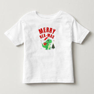 メリー・レックス・マス クリスマス恐竜 トドラーTシャツ