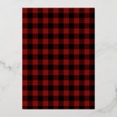 メリー&レッド結婚したプレイド冬の結婚式の写真 箔シーズンカード (裏面)