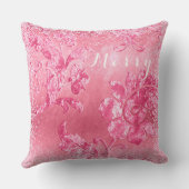 メリー /ヴィンテージピンクのフローラベルベットのクリスマス クッション (裏面)