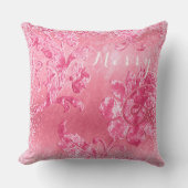 メリー /ヴィンテージピンクのフローラベルベットのクリスマス クッション (正面)