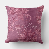 メリー /ヴィンテージブルゴーニュフローラベルベットのクリスマス クッション (正面)