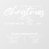 メリー・ヴィーガン・クリスマス 営業時間のご案内 ウィンドウサイン (シート)