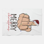 メリー・与えクリスマス・フィンガー キッチンタオル (横)