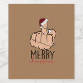 メリー・与えクリスマス・フィンガー ワインラベル (シングルラベル)