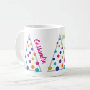 メリー&名前の付いた明るいツリー コーヒーマグカップ