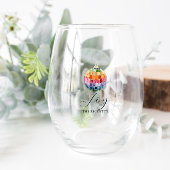 メリー，喜び，応援，居心地の良い | モノグラムクリスマス ステムなしワイングラス