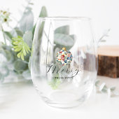 メリー，喜び，応援，居心地の良い | モノグラムクリスマス ステムなしワイングラス