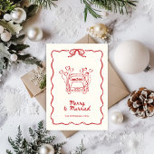 メリー&手結婚した引き赤い写真クリスマス シーズンカード