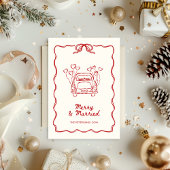 メリー&手結婚した引き赤い写真クリスマス シーズンカード