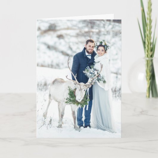 メリー&新結婚したしい結婚初めてのクリスマス写真 シーズンカード (正面)