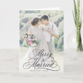 メリー&新結婚したしい結婚初めてのクリスマス写真 シーズンカード (正面)