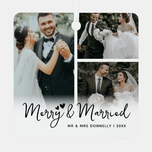 メリー&新結婚した婚の記念クリスマス メタルオーナメント (裏面)